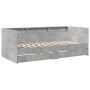 Divano Letto con Cassetti Grigio Cemento 90x190 cm Multistrato