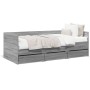 Divano Letto con Cassetti Grigio Sonoma 100x200 cm Multistrato