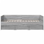 Divano Letto con Cassetti Grigio Sonoma 100x200 cm Multistrato