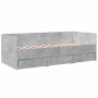 Divano Letto con Cassetti Grigio Cemento 100x200 cm Multistrato