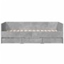 Divano Letto con Cassetti Grigio Cemento 100x200 cm Multistrato