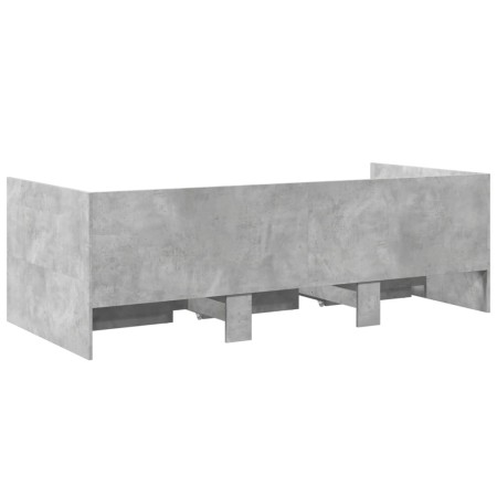 Divano Letto con Cassetti Grigio Cemento 90x190 cm Multistrato