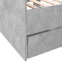 Divano Letto con Cassetti Grigio Cemento 90x190 cm Multistrato