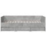 Divano Letto con Cassetti Grigio Cemento 90x200 cm Multistrato