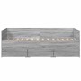 Divano Letto con Cassetti Grigio Sonoma 75x190 cm Multistrato