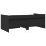 Divano Letto con Cassetti Nero 75x190 cm in Legno Multistrato