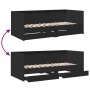 Divano Letto con Cassetti Nero 75x190 cm in Legno Multistrato