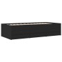 Divano Letto con Cassetti Nero 90x190 cm in Legno Multistrato