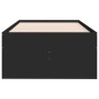 Divano Letto con Cassetti Nero 90x190 cm in Legno Multistrato