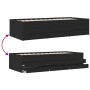 Divano Letto con Cassetti Nero 90x190 cm in Legno Multistrato