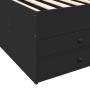 Divano Letto con Cassetti Nero 90x190 cm in Legno Multistrato