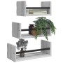 Set Mensole Parete con Aste 3pz Grigio Sonoma Legno Multistrato