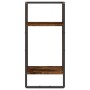 Mensola da Parete con Asta Rovere Fumo 30x25x65 cm