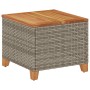 Tavolo da Giardino Grigio 45x45x37 cm Polyrattan e Legno Acacia