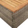 Tavolo da Giardino Grigio 45x45x37 cm Polyrattan e Legno Acacia