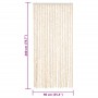 Tenda Antimosche Beige e Bianca 90x200 cm in Ciniglia