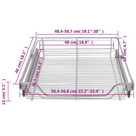 Cestelli a Rete Estraibili 2 pz 600 mm Argentati