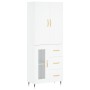 Credenza Bianca 69,5x34x180 cm in Legno Multistrato