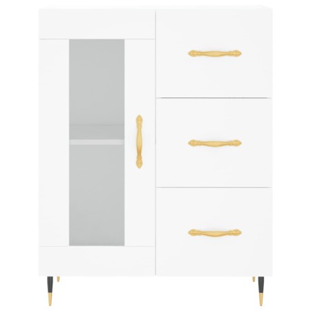 Credenza Bianca 69,5x34x180 cm in Legno Multistrato