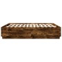 Giroletto con Luci LED Rovere Fumo 180x200 cm Legno Multistrato