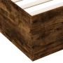 Giroletto con Luci LED Rovere Fumo 180x200 cm Legno Multistrato