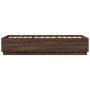 Giroletto Luci LED Rovere Marrone 90x200cm in Legno Multistrato