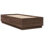 Giroletto Luci LED Rovere Marrone 90x200cm in Legno Multistrato