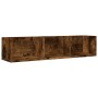 Mobili Parete 2 pz Rovere Fumo 75x18x16,5 cm Legno Multistrato