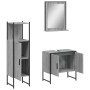 Set Mobili da Bagno 3 pz Grigio Sonoma in Legno Multistrato