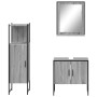 Set Mobili da Bagno 3 pz Grigio Sonoma in Legno Multistrato