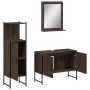 Set Mobili da Bagno 3 pz Rovere Marrone in Legno Multistrato