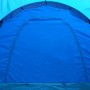 Tenda da Campeggio in Tessuto 9 Persone Blu Scuro e Blu