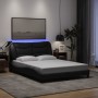 Giroletto con Luci LED Nero 140x190 cm in Tessuto