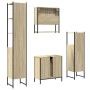 Set Mobili da Bagno 4 pz Rovere Sonoma in Legno Multistrato