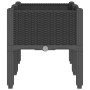 Fioriera da Giardino con Gambe Nera 80x40x42 cm in PP