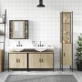 Set Mobili da Bagno 4 pz Rovere Sonoma in Legno Multistrato