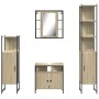 Set Mobili da Bagno 4 pz Rovere Sonoma in Legno Multistrato