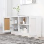 Credenza Bianco Lucido 120x30,5x70 cm in Legno Multistrato