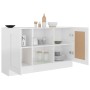 Credenza Bianco Lucido 120x30,5x70 cm in Legno Multistrato