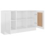 Credenza Bianco Lucido 120x30,5x70 cm in Legno Multistrato