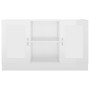 Credenza Bianco Lucido 120x30,5x70 cm in Legno Multistrato