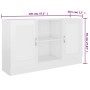 Credenza Bianco Lucido 120x30,5x70 cm in Legno Multistrato