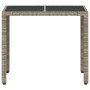 Tavolo Giardino Piano Vetro Grigio Chiaro 90x90x75cm Polyrattan