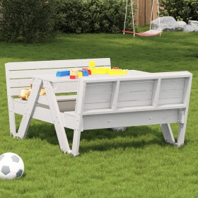 Tavolo Picnic per Bambini Bianco 88x122x58 cm Massello di Pino