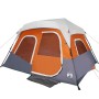 Tenda Famiglia LED 6 Persone Grigio/Arancione Rilascio Rapido