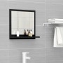 Specchio da Bagno Nero 40x10,5x37 cm in Legno Multistrato