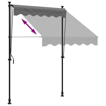 Tenda da Sole Retrattile Antracite 150x150 cm Tessuto e Acciaio