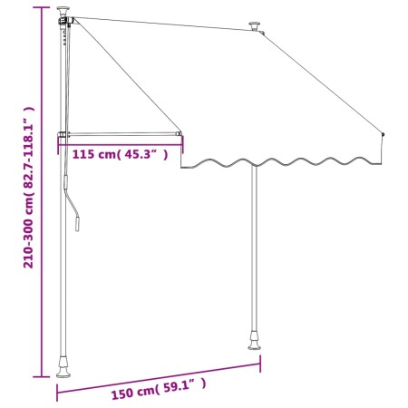 Tenda da Sole Retrattile Antracite 150x150 cm Tessuto e Acciaio