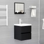 Specchio da Bagno Nero 40x10,5x37 cm in Legno Multistrato