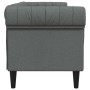 Divano Chesterfield a 3 Posti Grigio Scuro in Tessuto